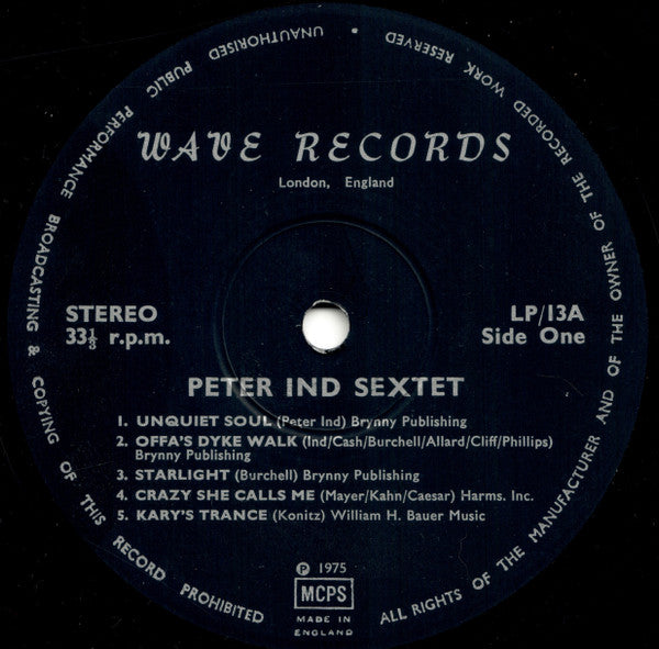 Peter Ind Sextet : Peter Ind Sextet (LP)