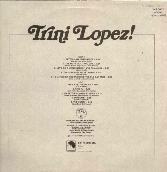 Trini Lopez : Trini Lopez! (LP, Album)