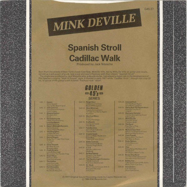 Mink DeVille : Spanish Stroll / Cadillac Walk (7", Single)