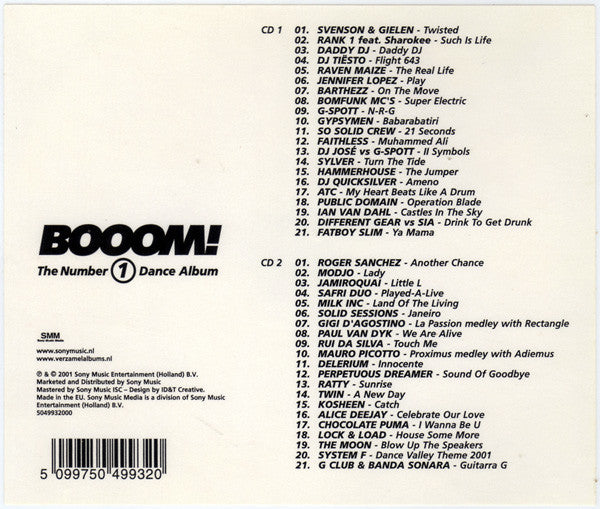 Various : Booom! The Number 1 Dance Album - Best Of 2001 (2xCD, Comp)