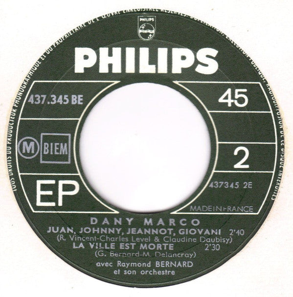 Dany Marco Avec Orchestra Raymond Bernard : Un Jour Ou L'autre (7", EP)