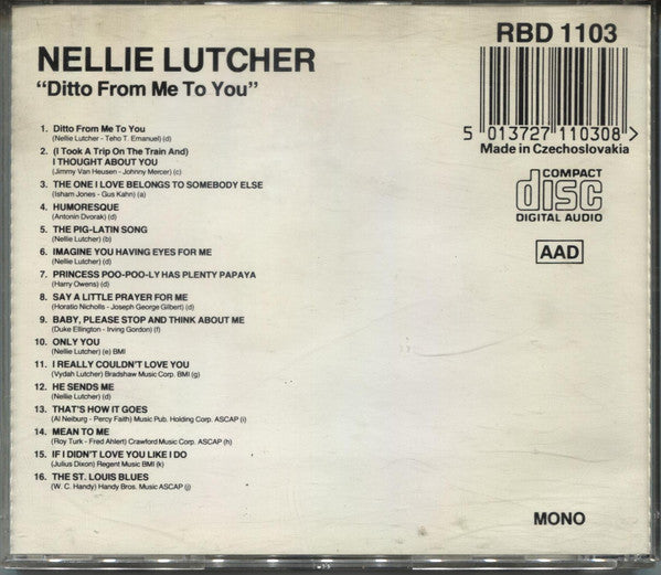 Nellie Lutcher : Ditto From Me To You (CD, Comp)