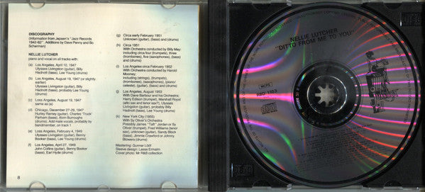 Nellie Lutcher : Ditto From Me To You (CD, Comp)