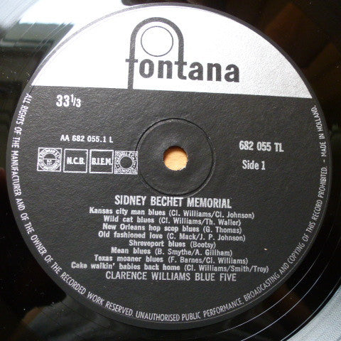 Clarence Williams' Blue Five : Sidney Bechet Memorial (LP, Comp)