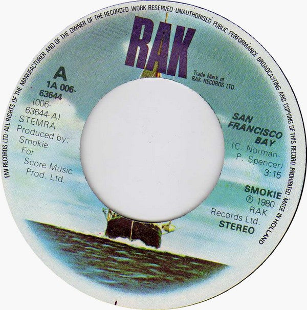 Smokie : San Francisco Bay / You're You (7", Single)
