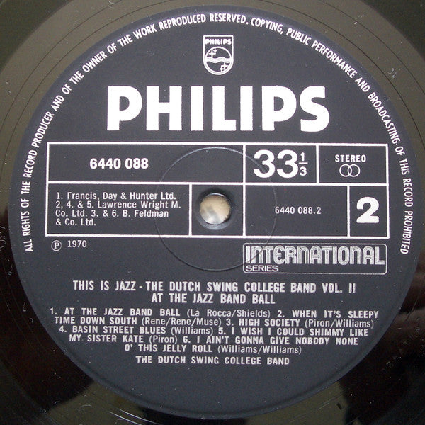 The Dutch Swing College Band : This Is Jazz - The Dutch Swing College Band Vol. II At The Jazz Band Ball (LP)