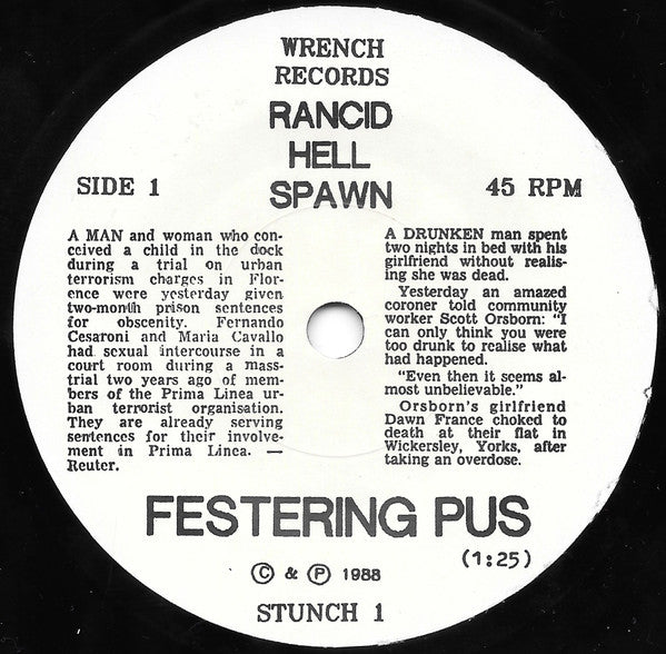 Rancid Hell Spawn : Festering Pus (7")