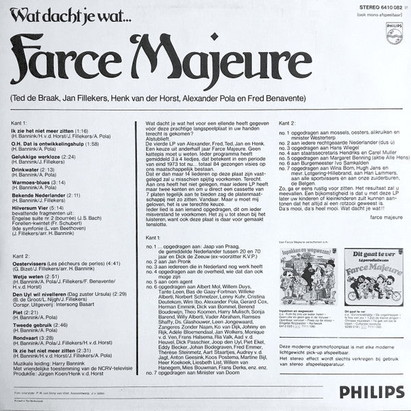 Farce Majeure : Wat Dacht Je Wat .... (LP)