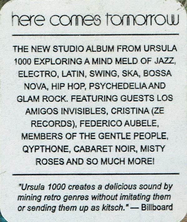 Ursula 1000 : Here Comes Tomorrow (CD, Album, Enh, Dig)