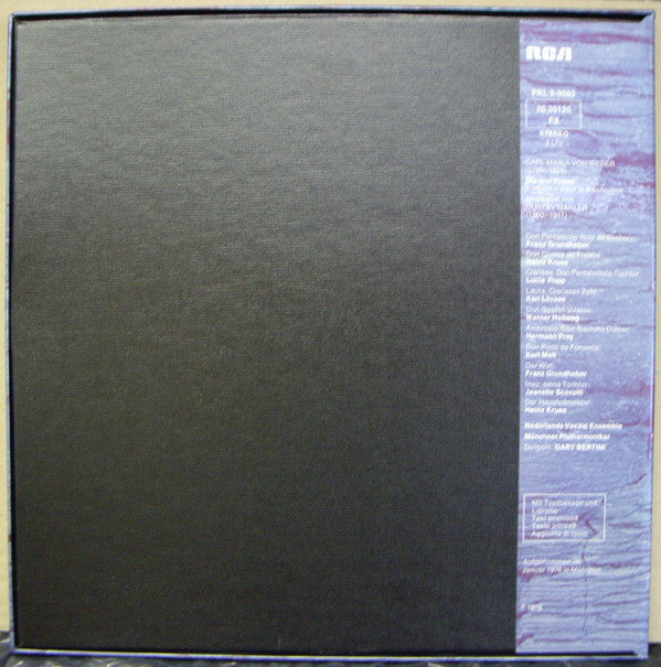 Carl Maria von Weber •  Gustav Mahler, Lucia Popp, Werner Hollweg, Hermann Prey •  Kurt Moll, Münchner Philharmoniker, Gary Bertini : Die Drei Pintos (3xLP + Box)