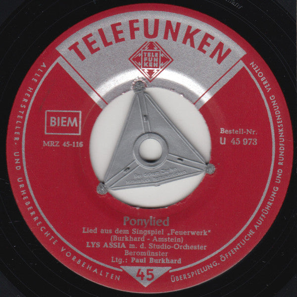 Lys Assia : Ponylied (7", Single)
