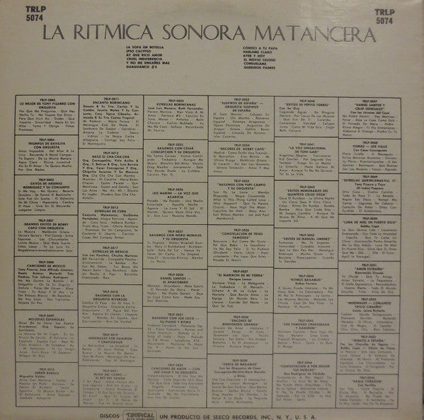 La Sonora Matancera : La Rítmica Sonora Matancera (LP, Album, RE)