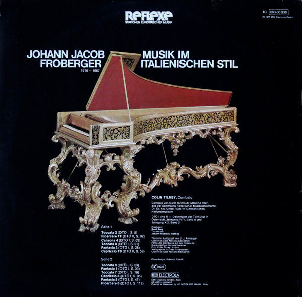 Johann Jakob Froberger, Colin Tilney : Musik Im Italienischen Stil (LP, Album)