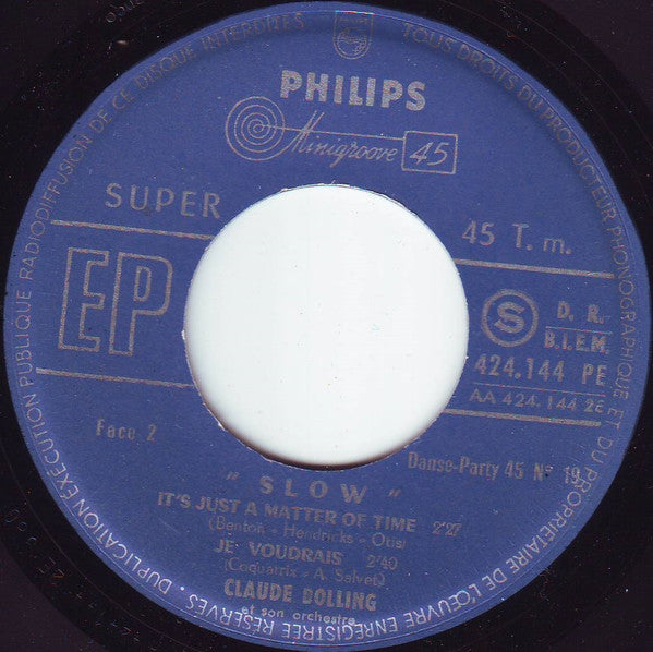 Claude Bolling Et Son Orchestre : Slow (7", EP)