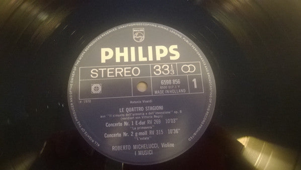 Antonio Vivaldi, I Musici, Roberto Michelucci : De Vier Jaargetijden = Le Quattro Stagioni (LP)