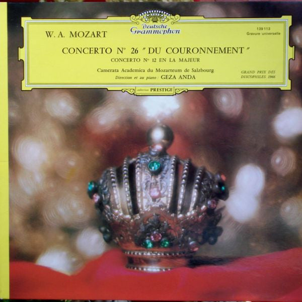 Wolfgang Amadeus Mozart, Camerata Academica Salzburg, Géza Anda : Concerto N° 26 "Du Couronnement" / Concerto N° 12 En La Majeur (LP, Album, RE, Gat)