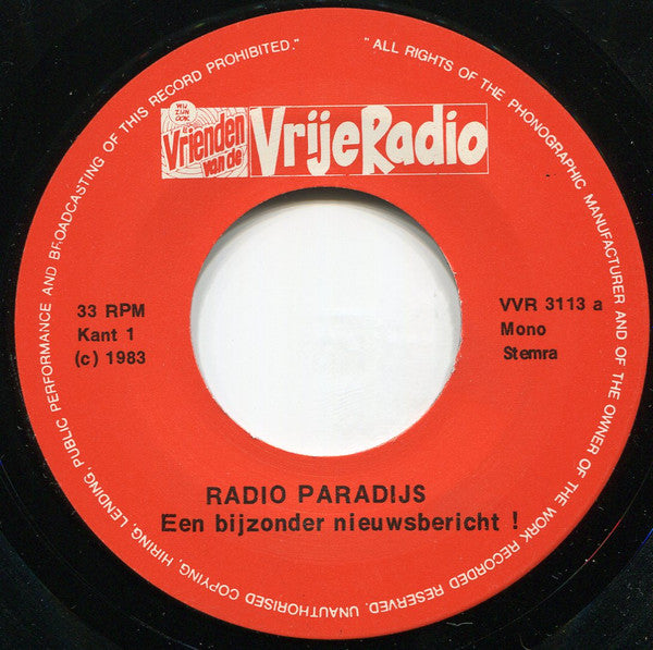 No Artist : Radio Paradijs - Met Intervieuws / Rechtszaak En Jingles (7", EP, Mono)