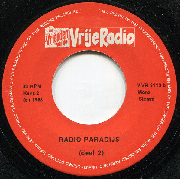 No Artist : Radio Paradijs - Met Intervieuws / Rechtszaak En Jingles (7", EP, Mono)