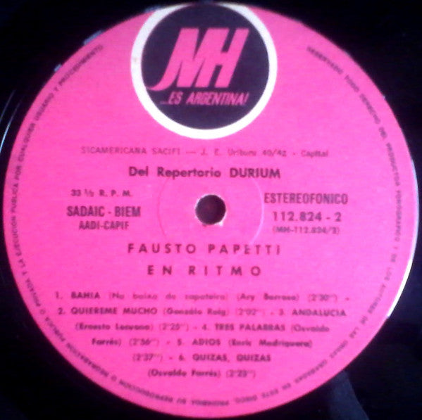 Fausto Papetti : Fausto Papetti En Ritmo (LP, Album)