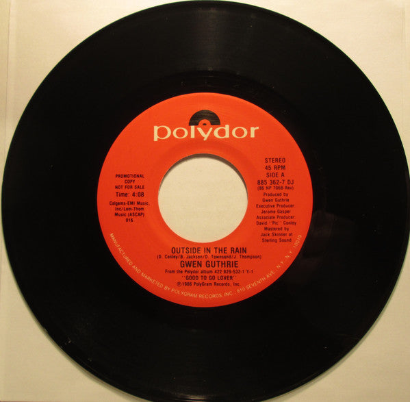 Gwen Guthrie : Outside In The Rain (7", Promo)