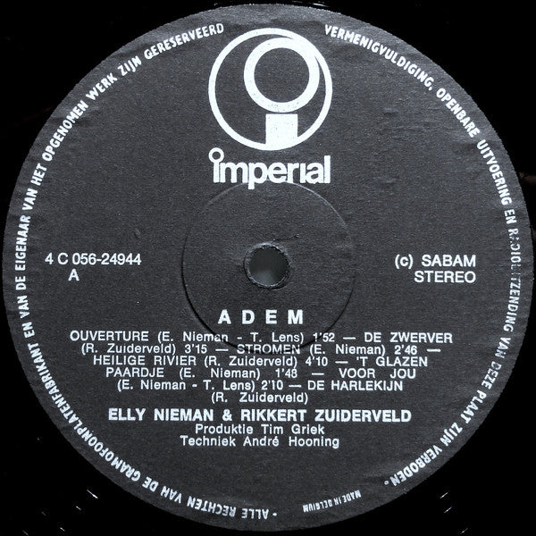 Elly & Rikkert : Adem (LP, Album)