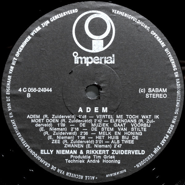 Elly & Rikkert : Adem (LP, Album)