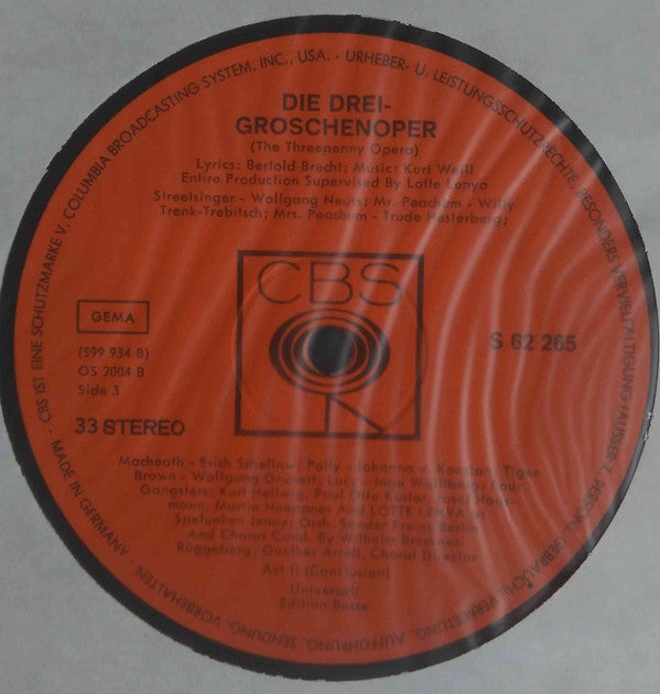 Kurt Weill, Bertolt Brecht, Lotte Lenya : Die Dreigroschenoper (2xLP, Album, Aut)