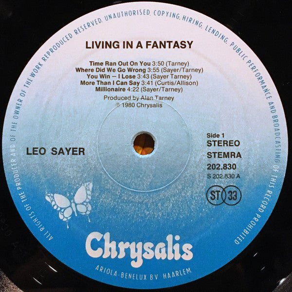 Leo Sayer : Living In A Fantasy (LP, Album)