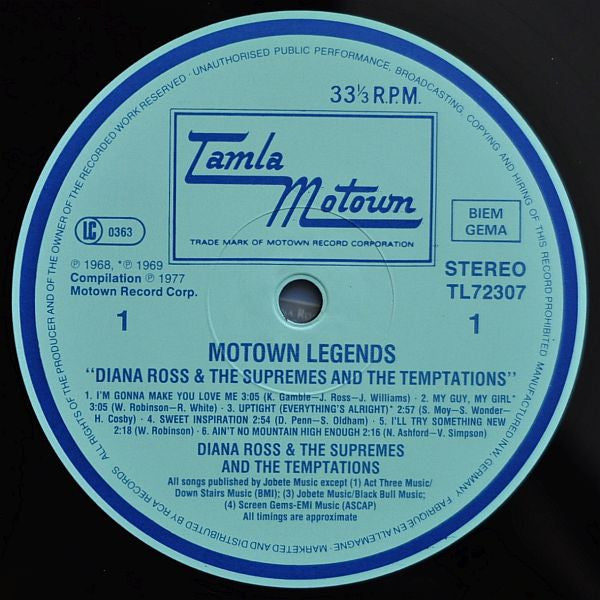 The Supremes & The Temptations : Motown Legends (LP, Comp)
