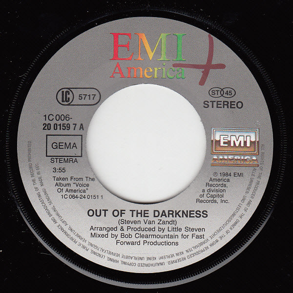 Little Steven : Out Of The Darkness (7", Single)