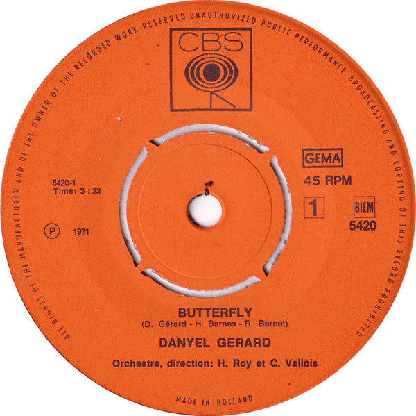 Danyel Gérard : Butterfly (7", Single)