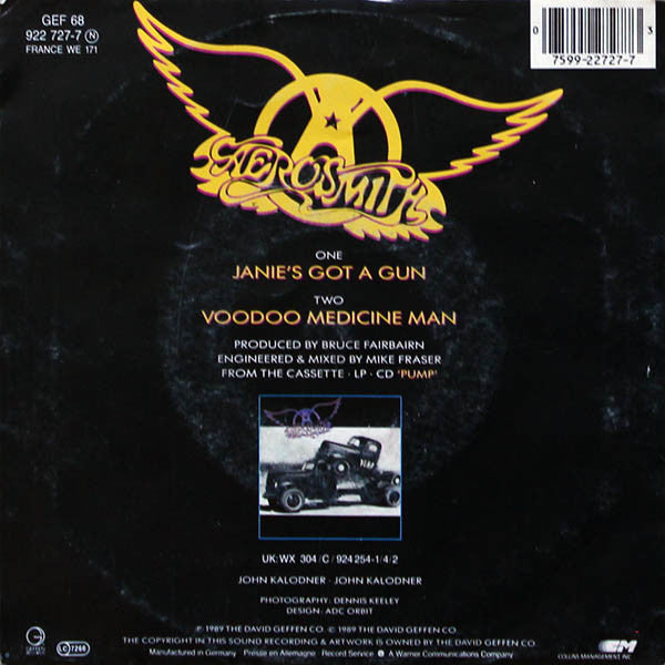Aerosmith : Janie's Got A Gun (7", Single)