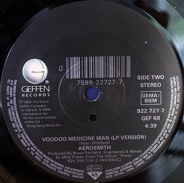 Aerosmith : Janie's Got A Gun (7", Single)