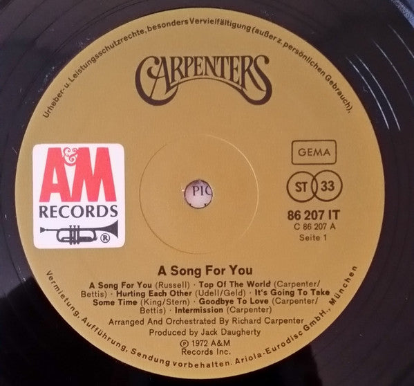 Carpenters : A Song For You (LP, Album)