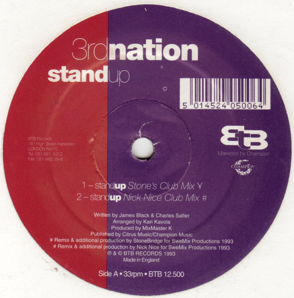 3rd Nation : Stand Up (12")