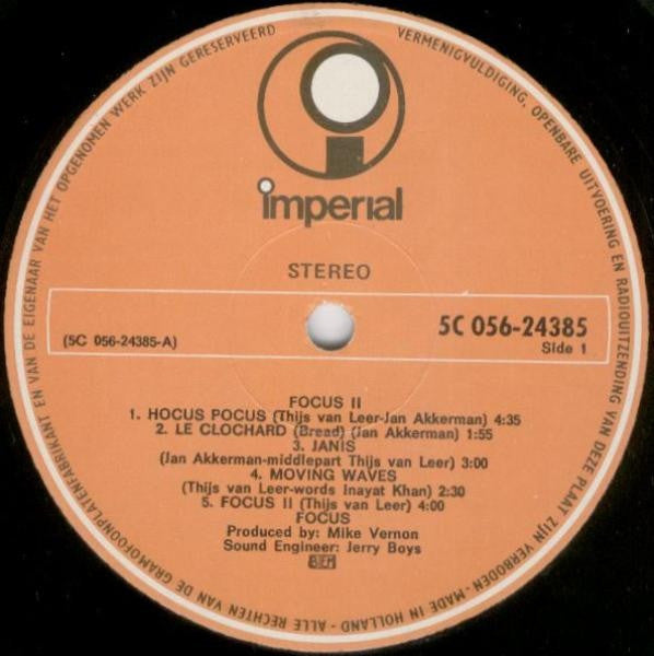 Focus (2) : Focus II (LP, Album, RE, hyb)