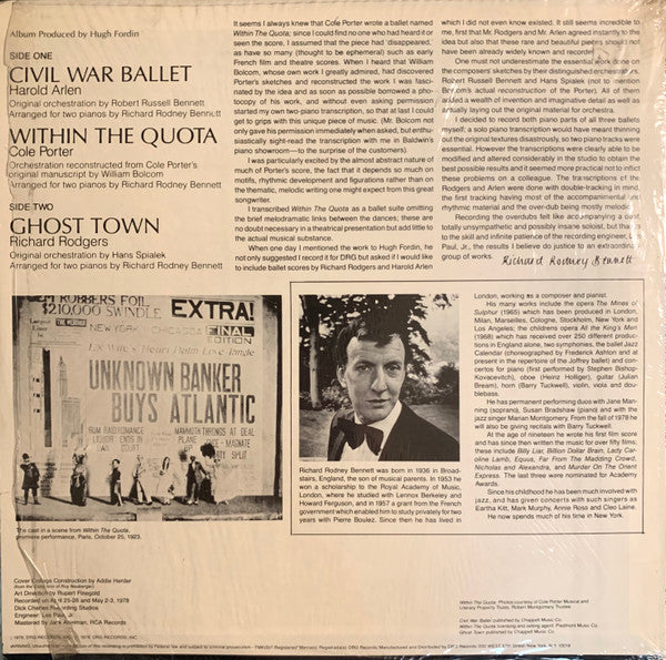 Richard Rodney Bennett, Cole Porter, Harold Arlen, Richard Rodgers : Special Occasions: Richard Rodney Bennett Plays The Ballet Music Of Cole Porter, Harold Arlen & Richard Rodgers (LP)