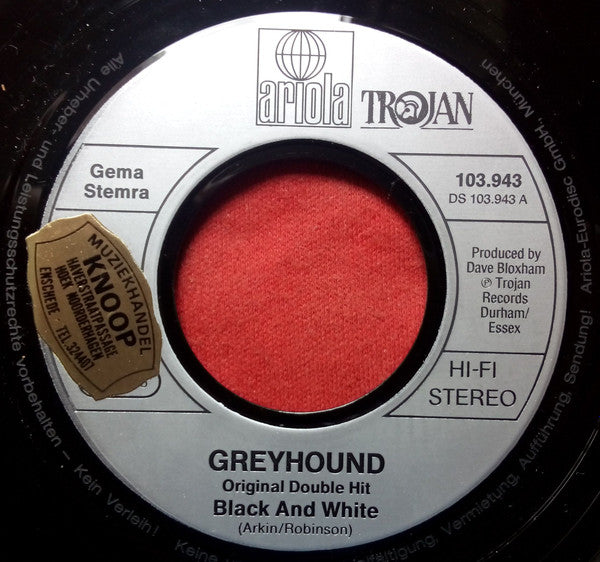 Greyhound (4) : Black And White / Moonriver (7", Single)