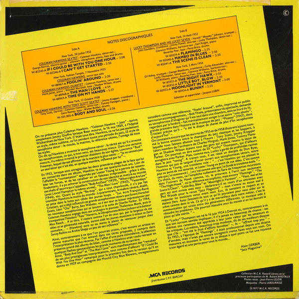 Coleman Hawkins, Lucky Thompson : Two Talking Tenors 1952 - 1958 (LP, Album, Comp)