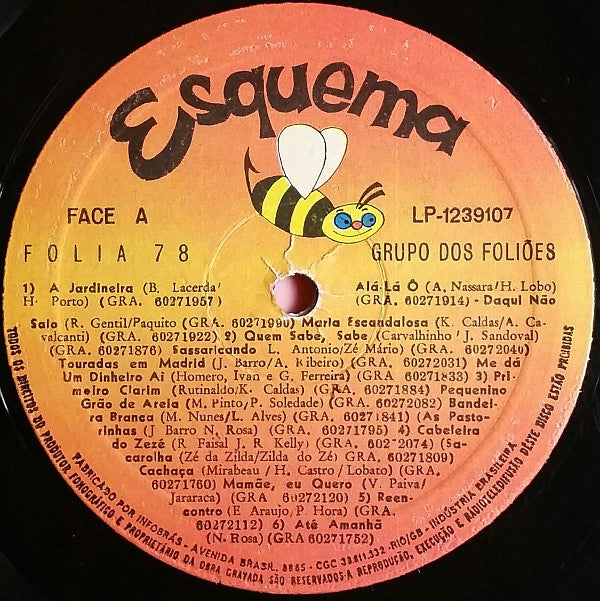 Grupo Dos Foliões : Folia 78 Comando Geral (LP, Comp)
