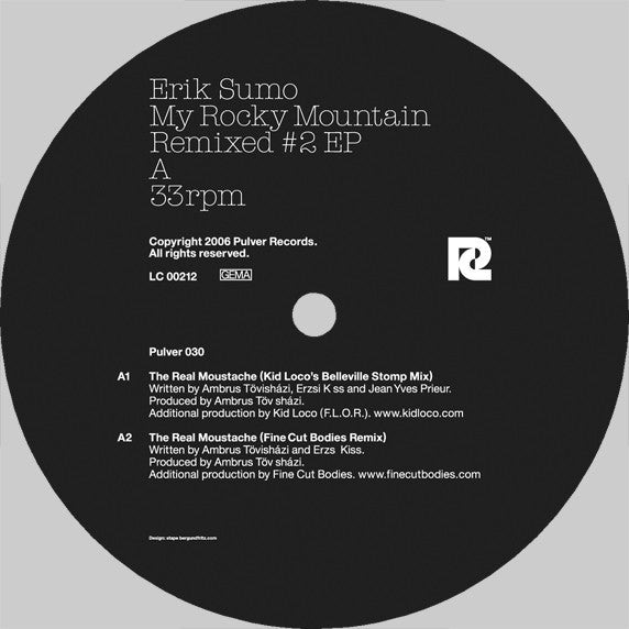 Erik Sumo : My Rocky Mountain Remixed #2 (12", EP)