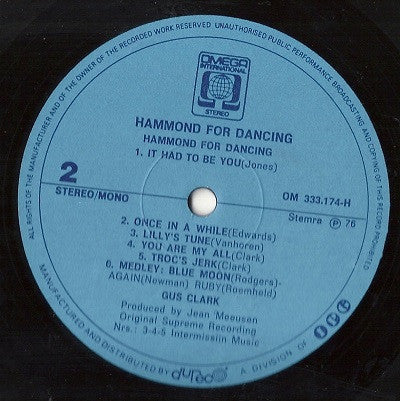 Gus Clark : Hammond For Dancing (LP, Album)
