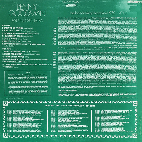 Benny Goodman And His Orchestra : Rare Broadcasting Transcriptions 1935 Vol. 2 (LP)