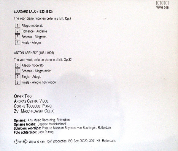 Ophir Trio : Lalo/Arensky Pianotrio's (CD, Album, Comp)