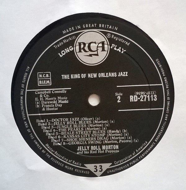 Jelly Roll Morton : The King Of New Orleans Jazz (LP, Comp, Mono)