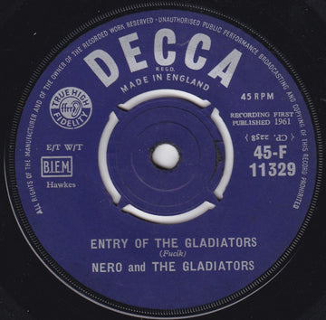 Nero And The Gladiators : Entry Of The Gladiators (7", Single)