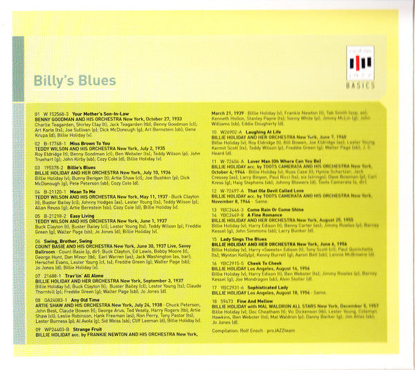 Billie Holiday : Billy's Blues (CD, Comp, RM)