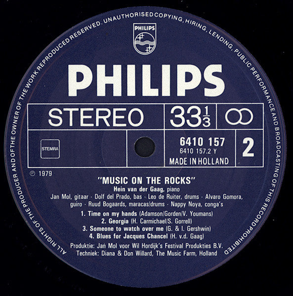 Hein van der Gaag : Music On The Rocks (LP)