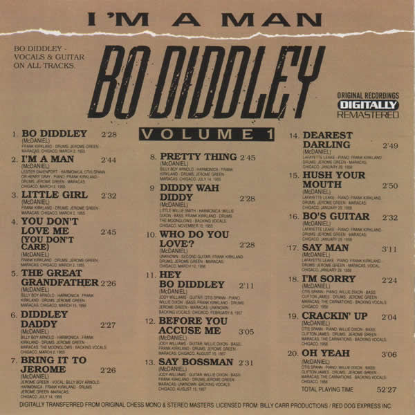 Bo Diddley : Volume 1 I'm A Man  (CD, Comp, RM)