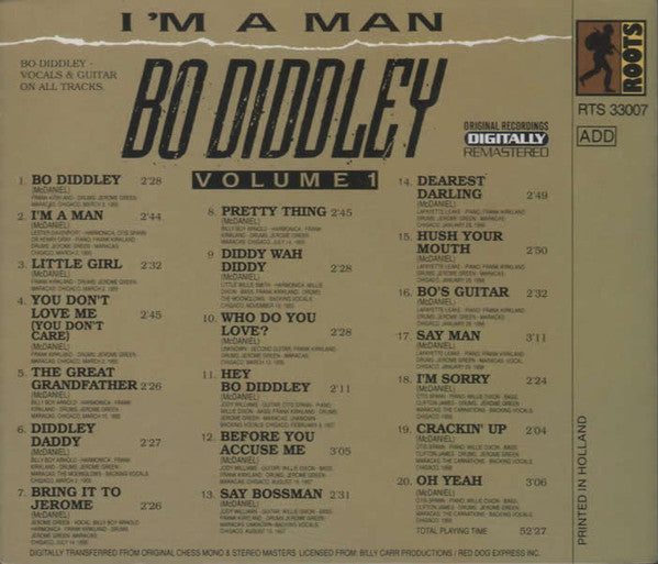 Bo Diddley : Volume 1 I'm A Man  (CD, Comp, RM)